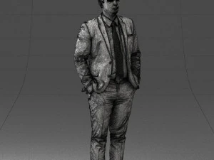 guy in blue business suit 0467 3d print ready 3D Print Model