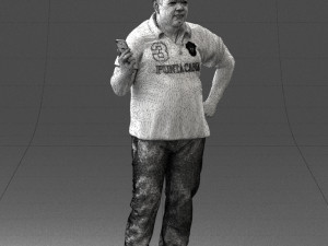 man in t-shirt with phone 0464 3D 모델