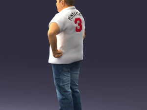 man in t-shirt with phone 0464 3d print ready 3D Print Model