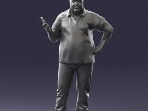 man in t-shirt with phone 0464 3d print ready 3D 打印模型