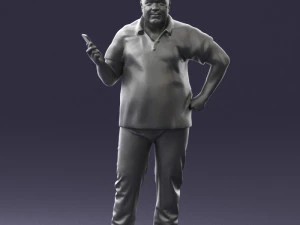 man in t-shirt with phone 0464 3d print ready 3D Print Model
