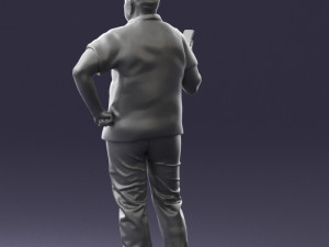man in t-shirt with phone 0464 3d print ready 3D 打印模型