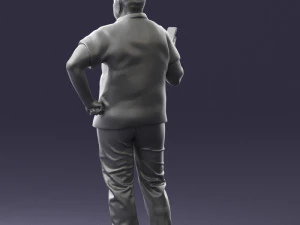 man in t-shirt with phone 0464 3d print ready 3D Print Model