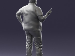 man in t-shirt with phone 0464 3d print ready 3D 打印模型