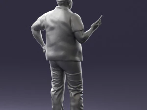 man in t-shirt with phone 0464 3d print ready 3D Print Model