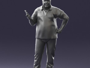 man in t-shirt with phone 0464 3d print ready 3D 打印模型