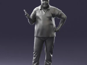 man in t-shirt with phone 0464 3d print ready 3D Print Model