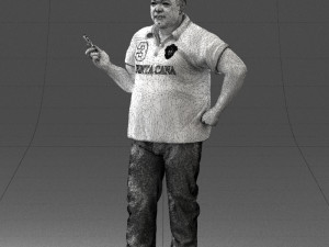 man in t-shirt with phone 0464 3d print ready 3D 打印模型