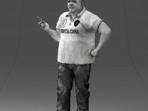 man in t-shirt with phone 0464 3d print ready 3D Print Model