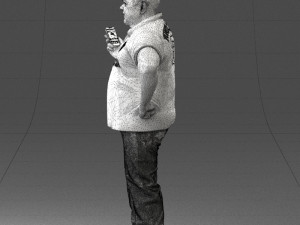 man in t-shirt with phone 0464 3d print ready 3D 打印模型
