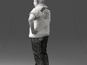 man in t-shirt with phone 0464 3d print ready 3D 打印模型