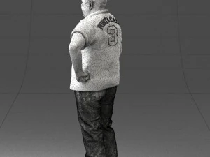 man in t-shirt with phone 0464 3d print ready 3D Print Model