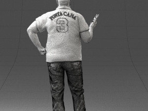 man in t-shirt with phone 0464 3d print ready 3D 打印模型