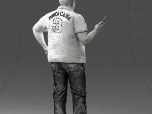 man in t-shirt with phone 0464 3d print ready 3D Print Model