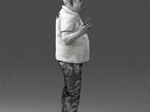man in t-shirt with phone 0464 3d print ready 3D 打印模型