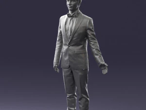 boy in suit with bow tie 0462 3D Model