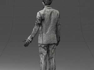 boy in suit with bow tie 0462 3D Model