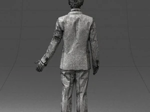 boy in suit with bow tie 0462 3D Model