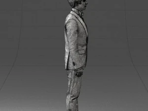 boy in suit with bow tie 0462 3D Model