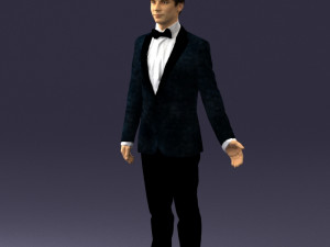 boy in suit with bow tie 0462 3d print ready 3D Принт Модель