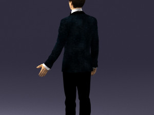 boy in suit with bow tie 0462 3d print ready 3D Принт Модель