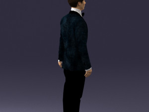 boy in suit with bow tie 0462 3d print ready 3D Принт Модель