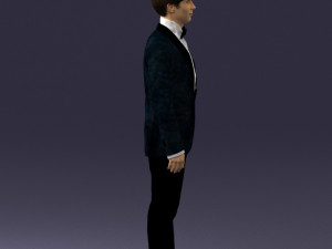 boy in suit with bow tie 0462 3d print ready 3D Принт Модель