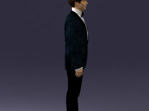 gar&ccedil;on en costume avec n&oelig;ud papillon 0462 pr&ecirc;t &agrave; imprimer en 3D Modèles 3D en vedette