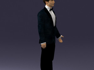 boy in suit with bow tie 0462 3d print ready 3D Принт Модель
