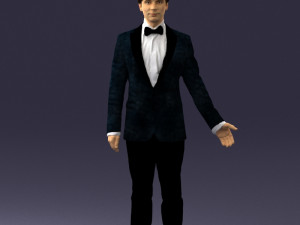 boy in suit with bow tie 0462 3d print ready 3D Принт Модель