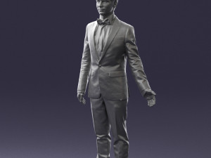 boy in suit with bow tie 0462 3d print ready 3D Принт Модель