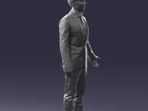boy in suit with bow tie 0462 3d print ready 3D Принт Модель