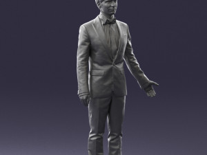 boy in suit with bow tie 0462 3d print ready 3D Принт Модель