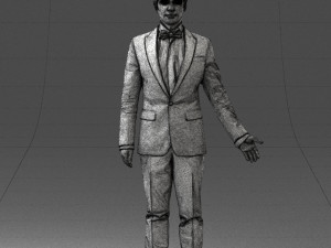 boy in suit with bow tie 0462 3d print ready 3D Принт Модель