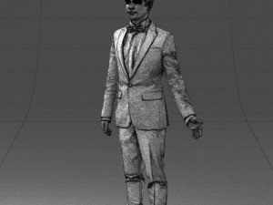 boy in suit with bow tie 0462 3d print ready 3D Принт Модель