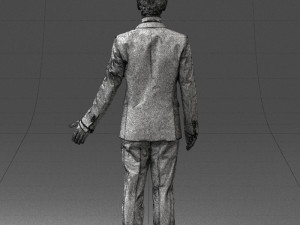 boy in suit with bow tie 0462 3d print ready 3D Принт Модель