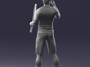 male tennis player with racket 0460 3d print ready Model Cetak 3D