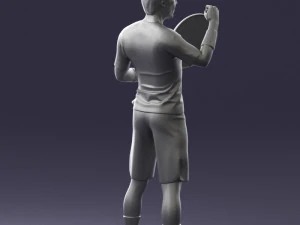 male tennis player with racket 0460 3d print ready 3D Print Model