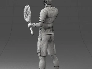 male tennis player with racket 0460 3d print ready 3D Print Model