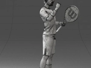 male tennis player with racket 0460 3d print ready 3D Print Model