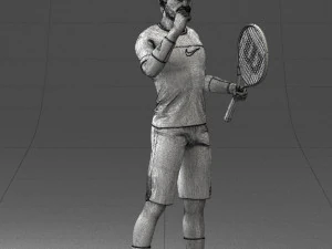 male tennis player with racket 0460 3d print ready 3D Print Model