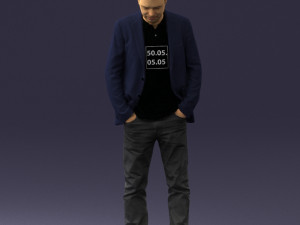 man with number on t-shirt 0458 3D Model