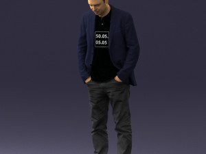 man with number on t-shirt 0458 3d print ready Modelo de Impressão 3D