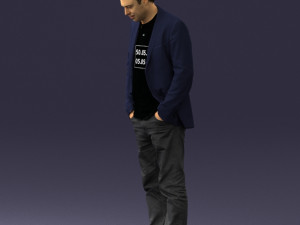 man with number on t-shirt 0458 3d print ready Modelo de Impressão 3D
