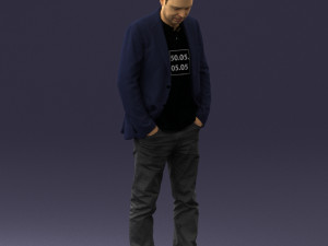 man with number on t-shirt 0458 3d print ready Modelo de Impressão 3D