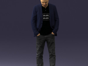 man with number on t-shirt 0458 3d print ready Modelo de Impressão 3D