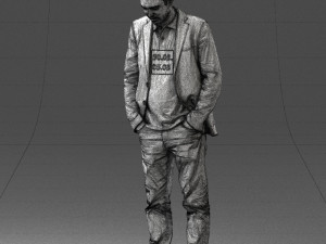 man with number on t-shirt 0458 3d print ready Modelo de Impressão 3D
