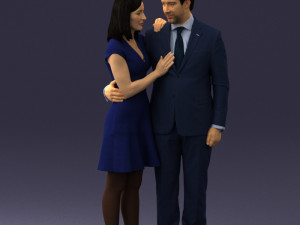 girl in blue dress and man suit 0476 3d print ready 3D 打印模型