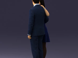 girl in blue dress and man suit 0476 3d print ready 3D Print Model