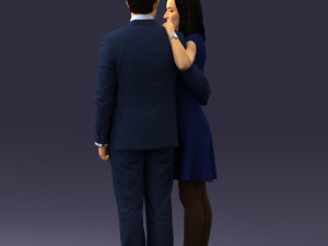 girl in blue dress and man suit 0476 3d print ready 3D Baskı Modeli